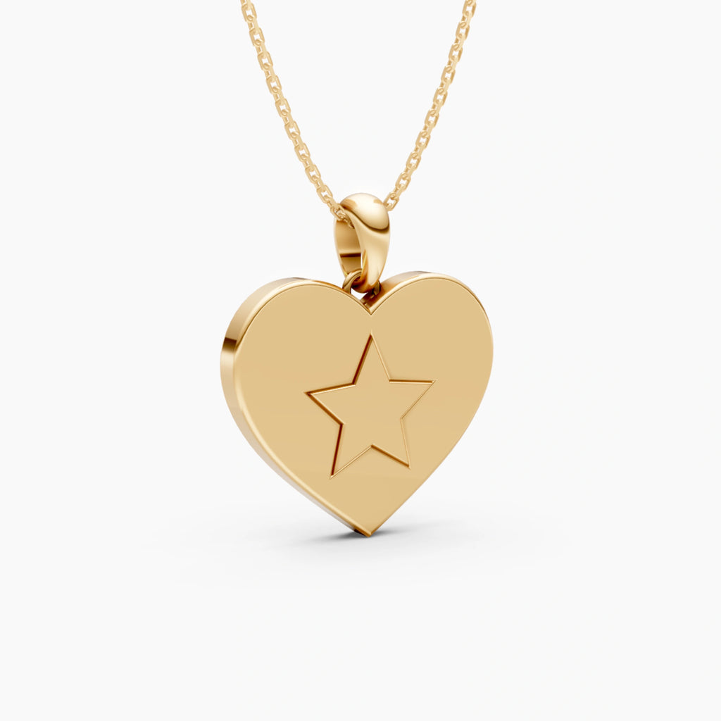 Starry Golden Heart Pendant Set