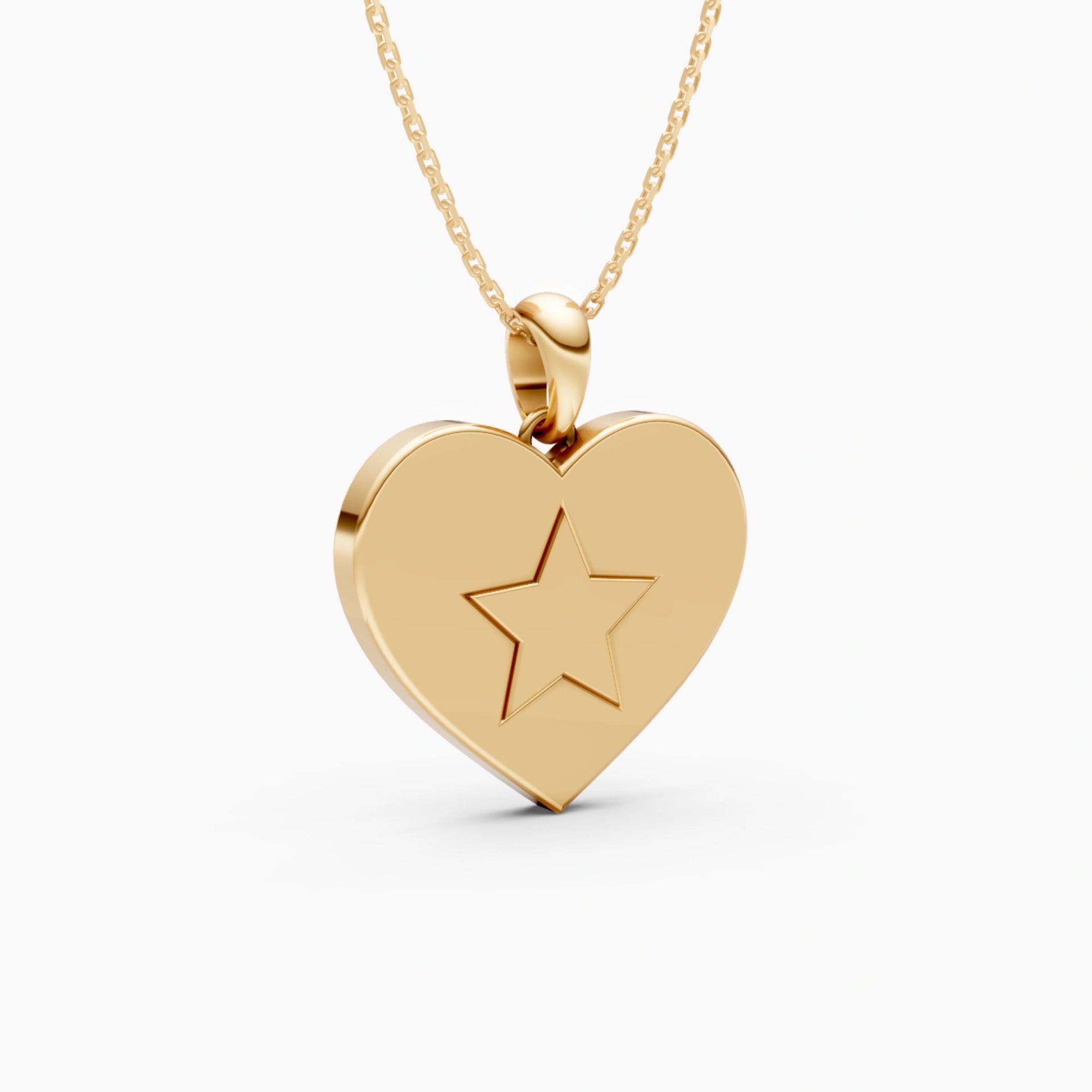 Starry Golden Heart Pendant Set