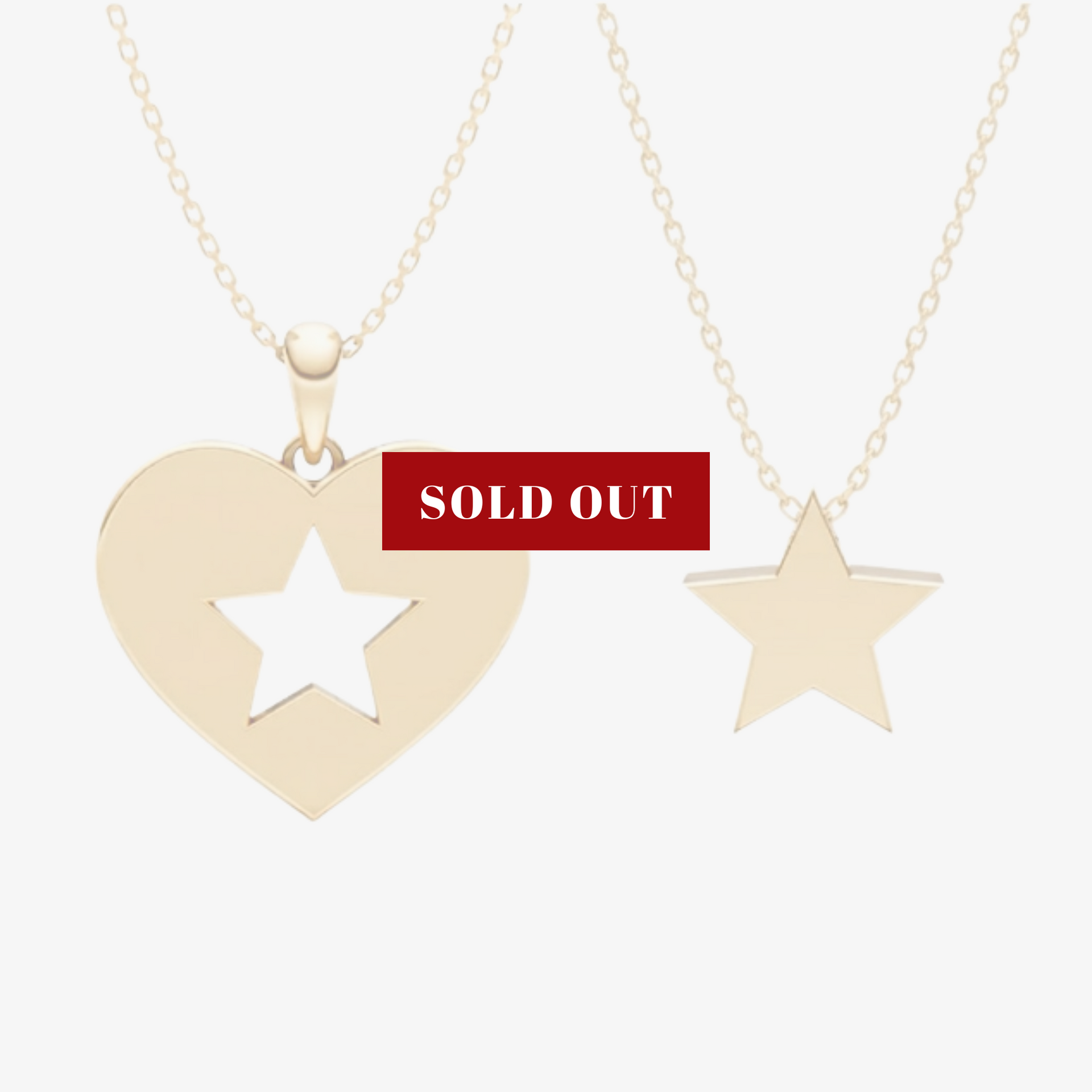 Starry Golden Heart Pendant Set