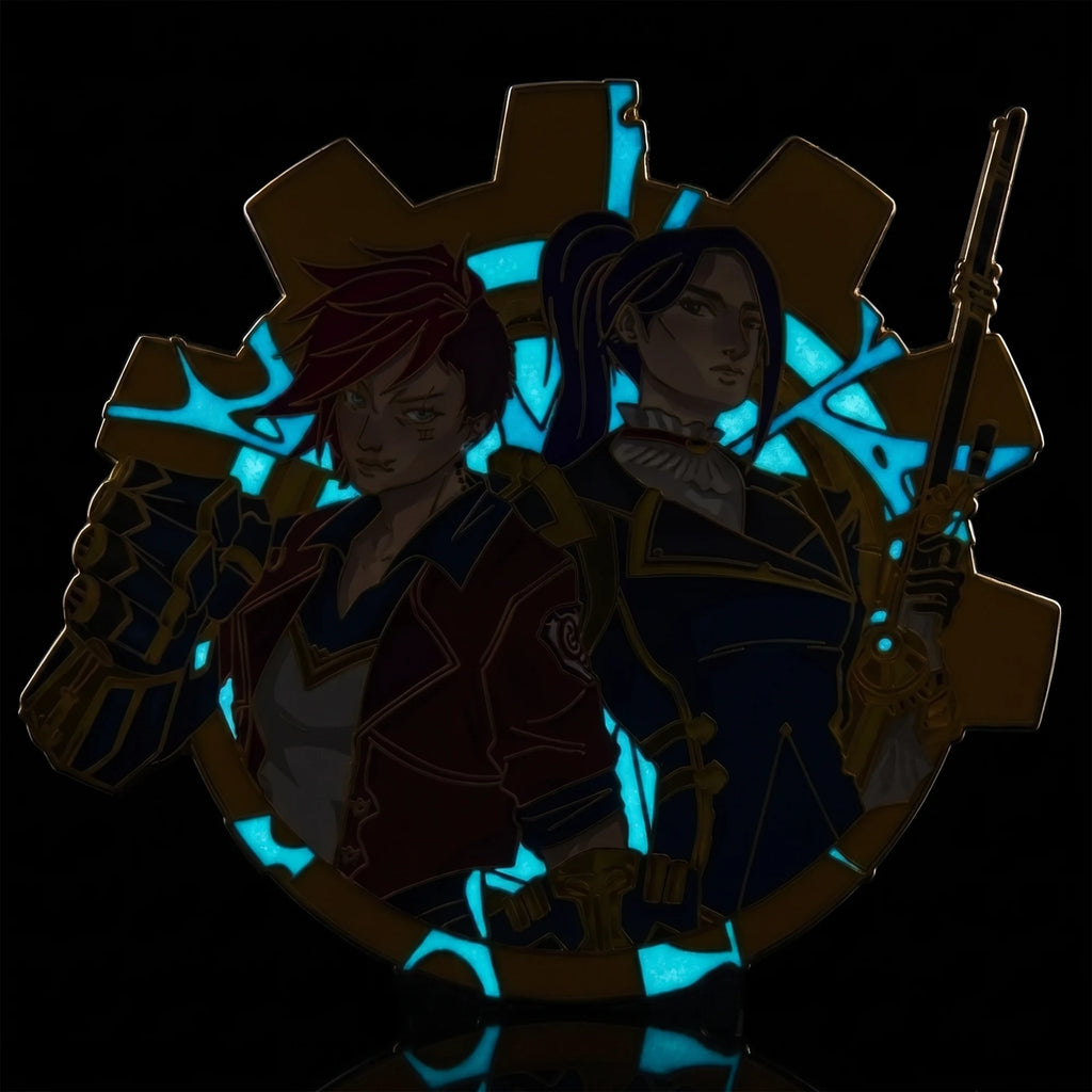 Glow-in-the-dark effect of Vi x Cait Glow-in-Dark Enamel Pin, Kraymer Art