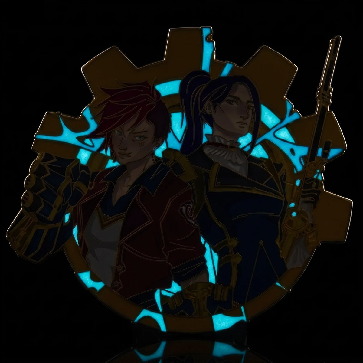 Glow-in-the-dark effect of Vi x Cait Glow-in-Dark Enamel Pin, Kraymer Art