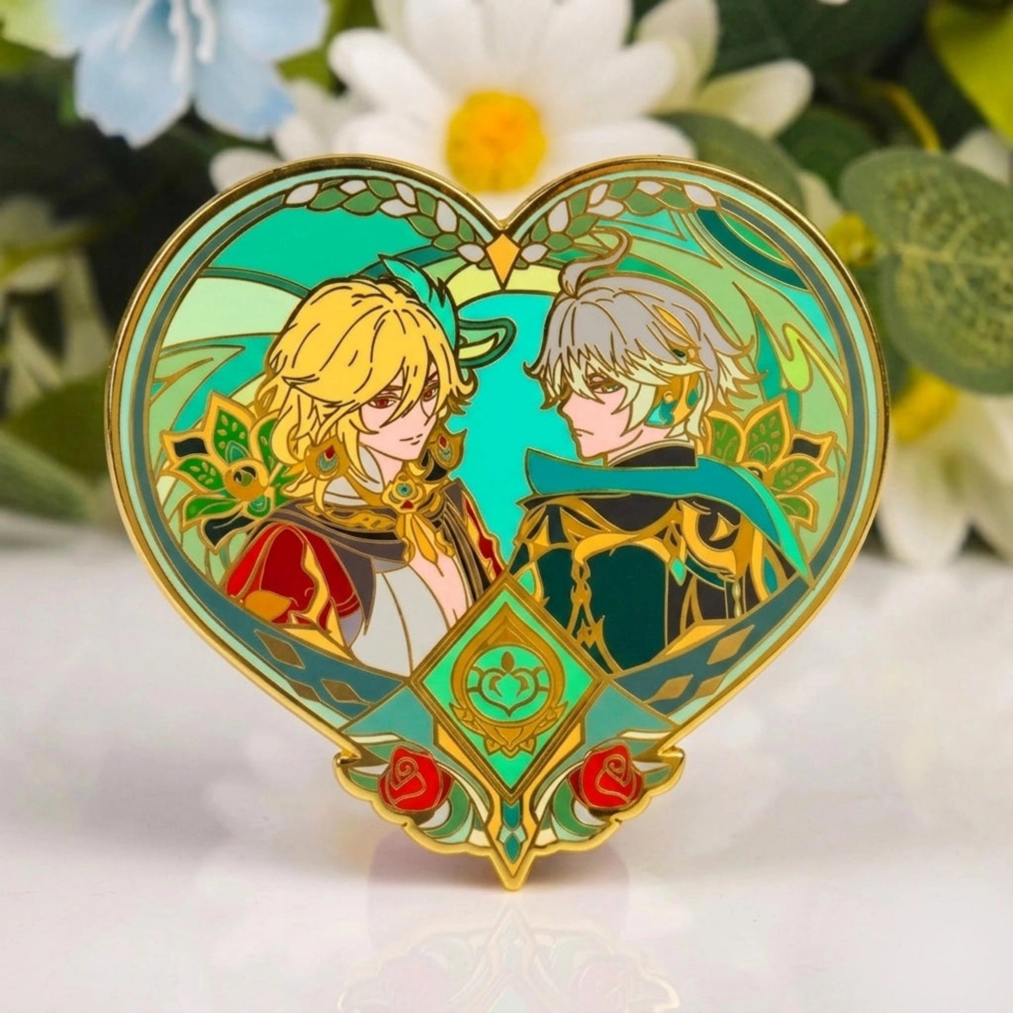 Kaveh x Alhaitham Glow-in-Dark Enamel Pin