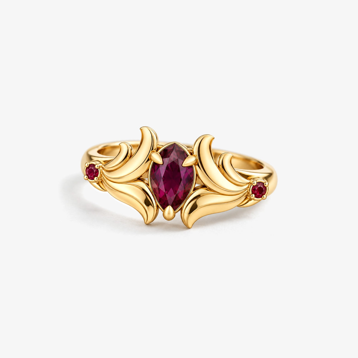 A Thousand Fashions Crest Ring in gold, front view