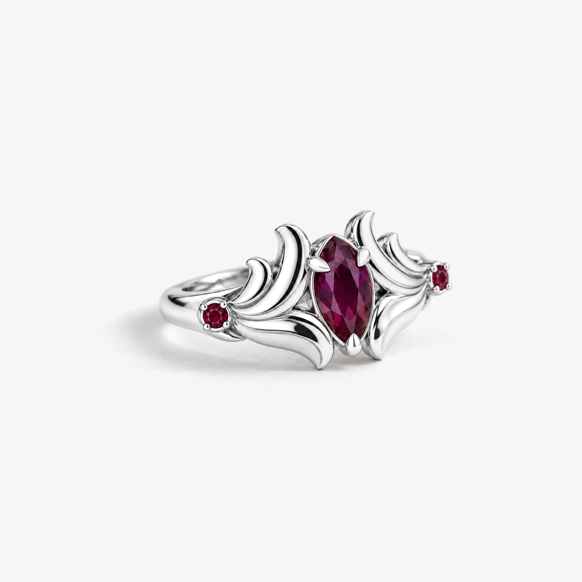 A Thousand Fashions Crest Ring in silver, left side view