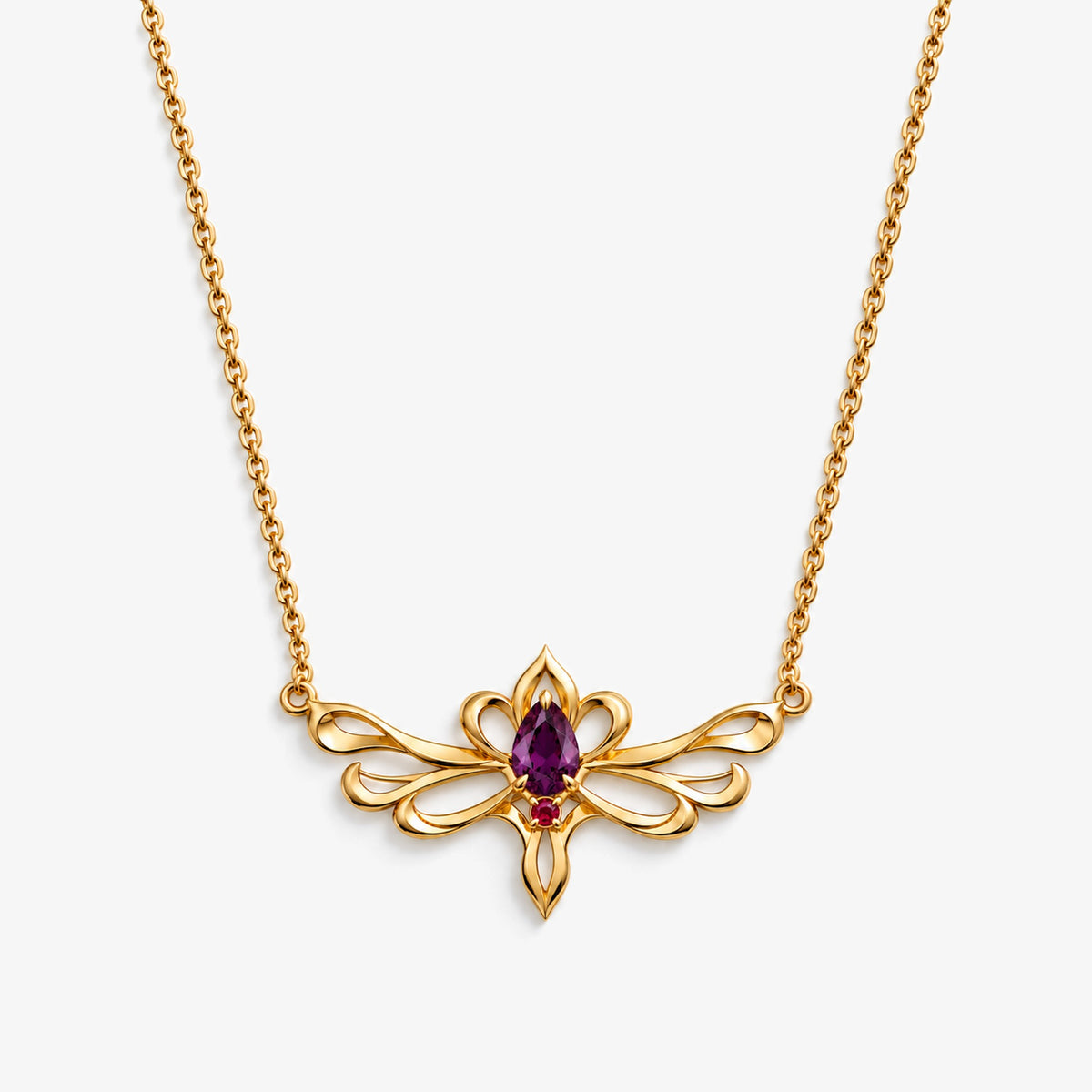A Thousand Fashions Yoke Necklace in gold, front view