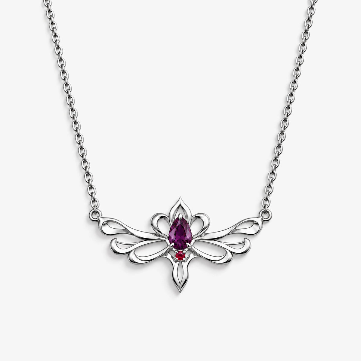 A Thousand Fashions Yoke Necklace in silver, front view