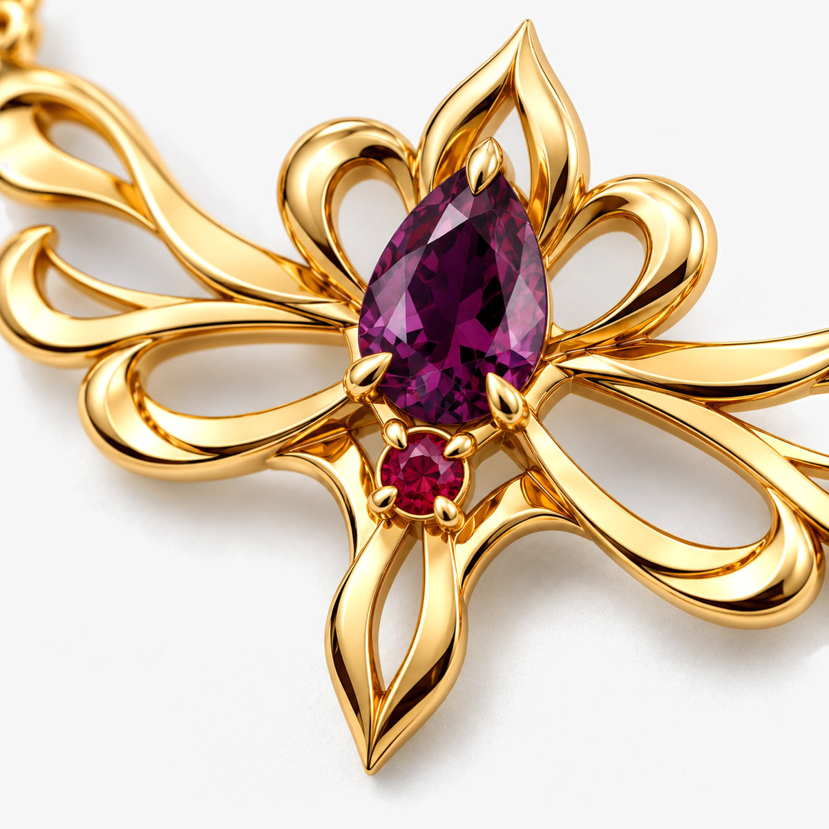 A Thousand Fashions Yoke Necklace in gold, close-up