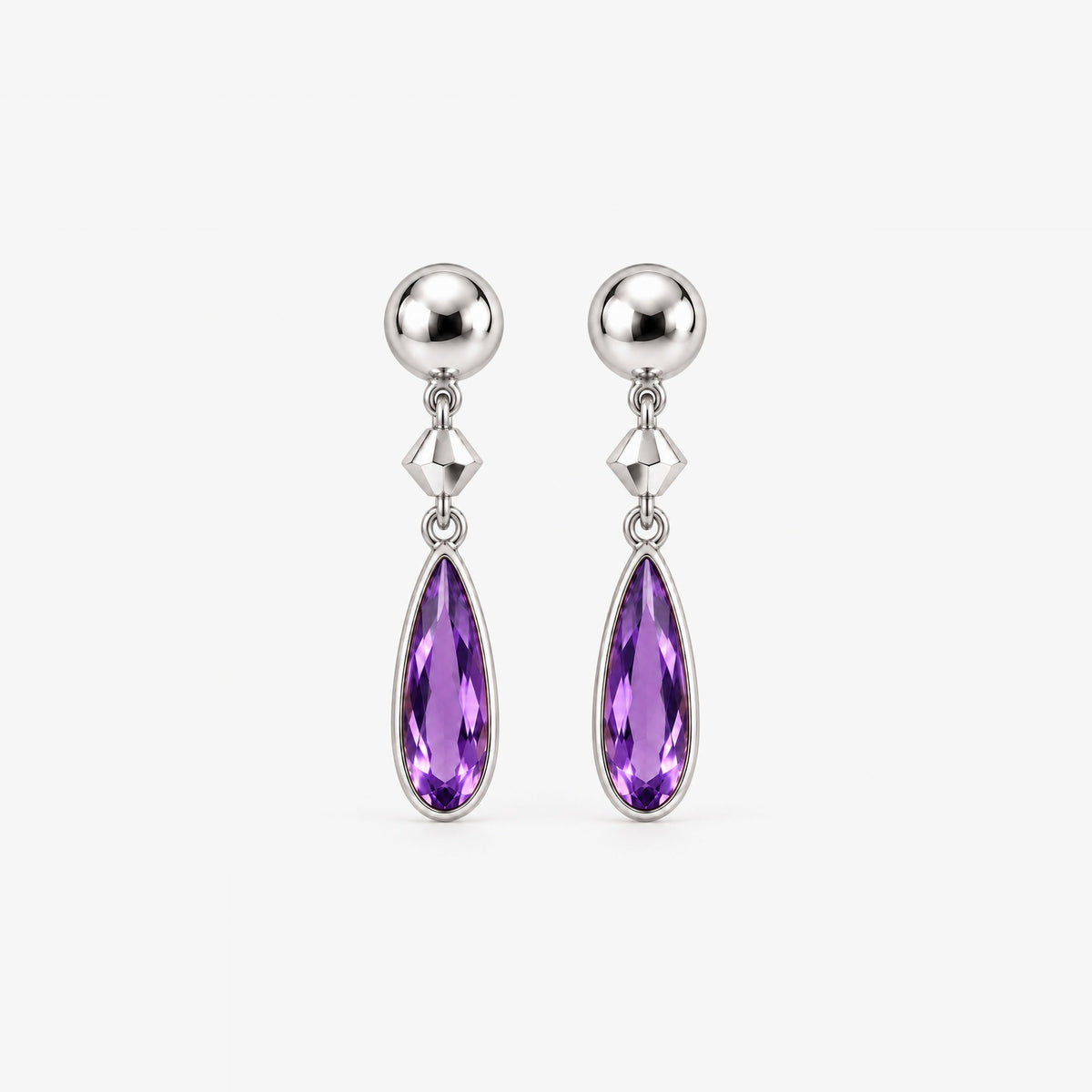 After the Dance Earrings in silver, front view