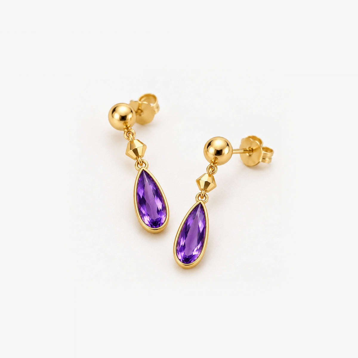 After the Dance Earrings in gold, angled view
