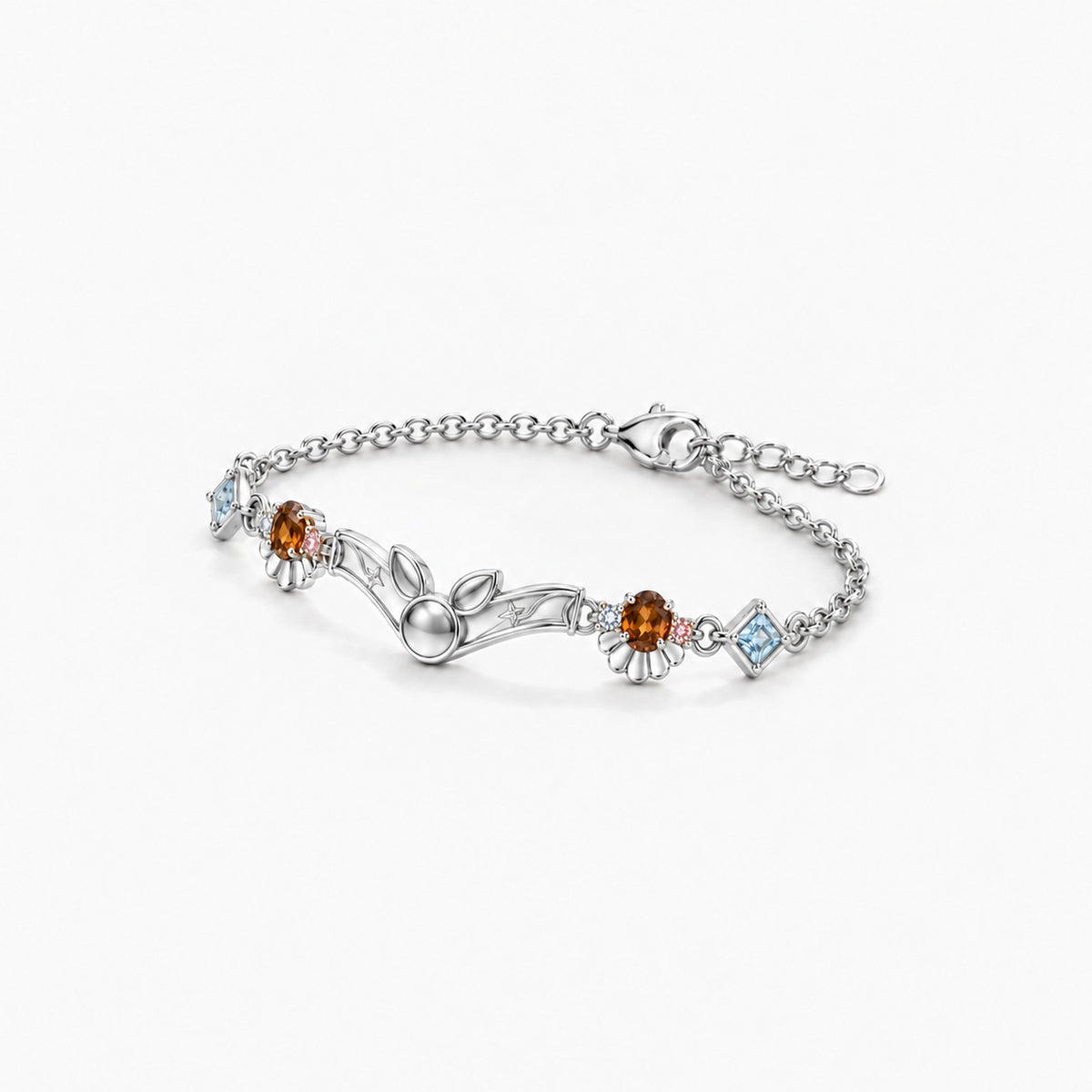 Origin Path Bracelet in silver, left side view