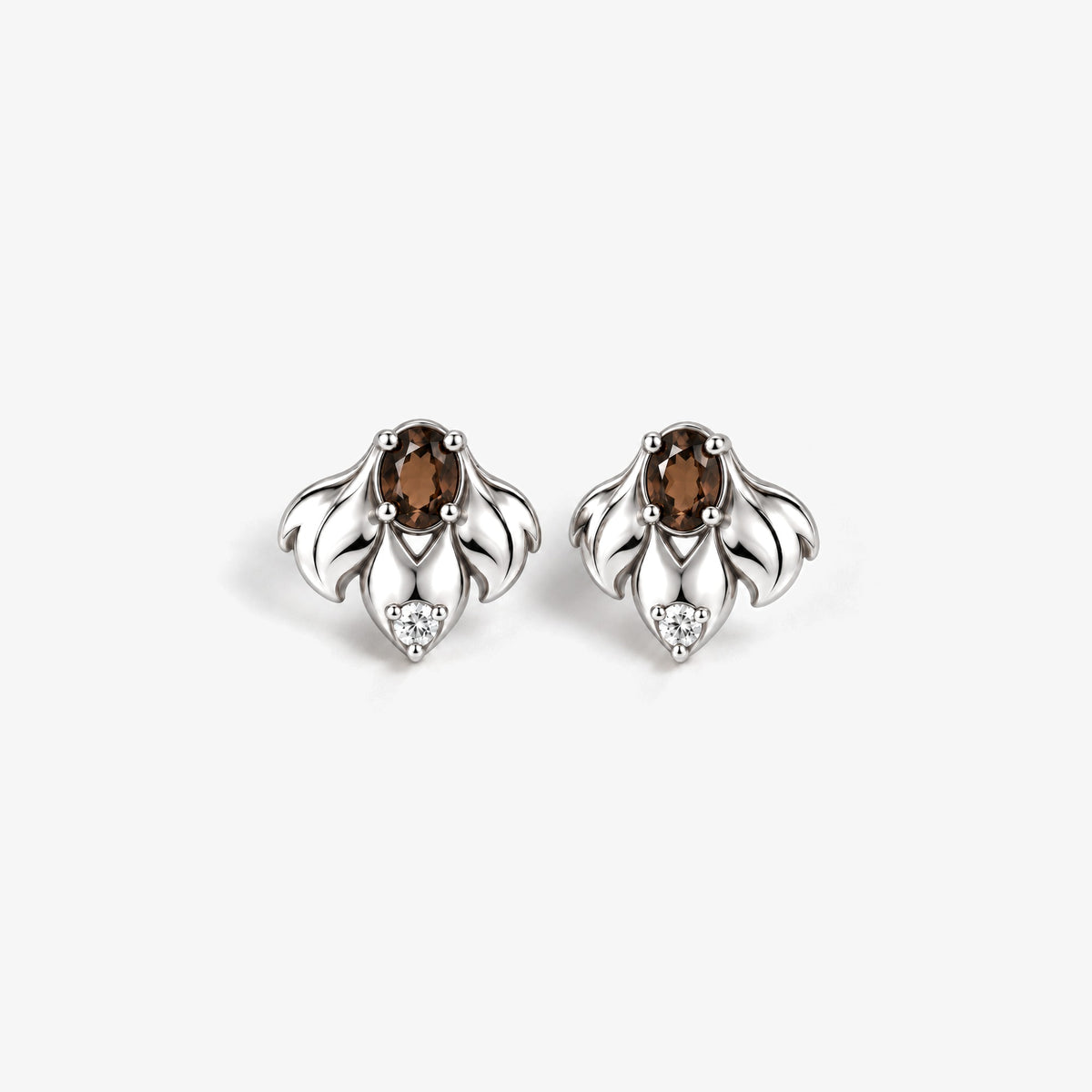 Origin Path Studs in silver, front view
