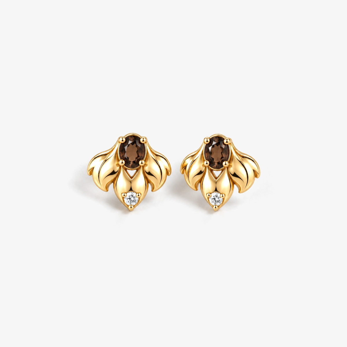 Origin Path Studs in gold, front view