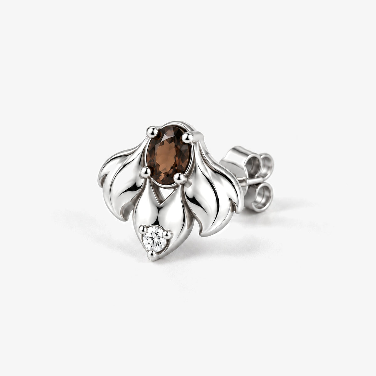 Origin Path Studs in silver, side view