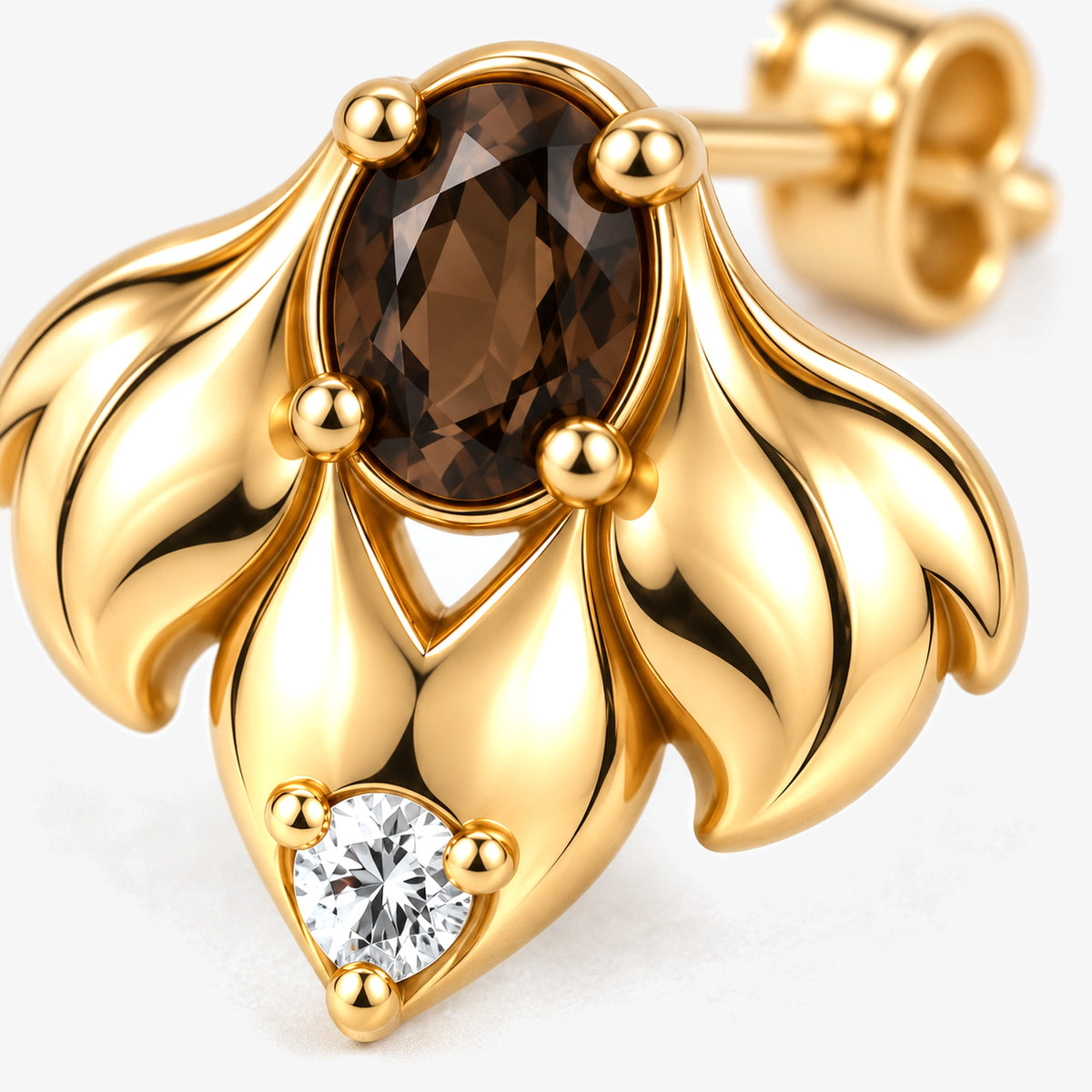 Origin Path Studs in gold, close-up
