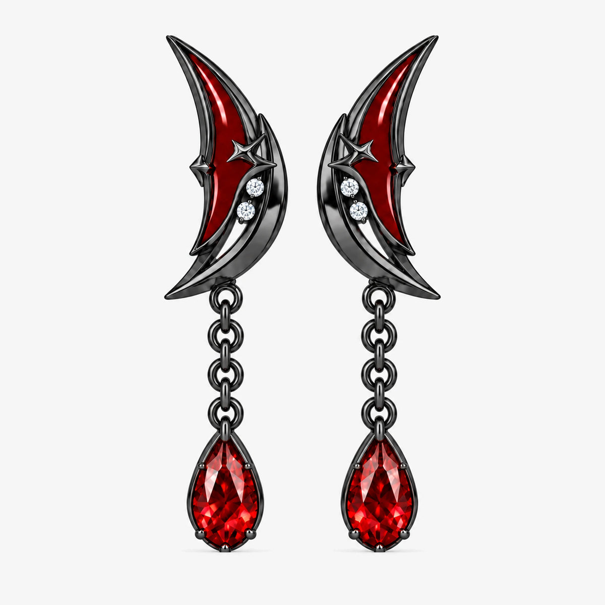 Arlecchino Earrings in black, front view