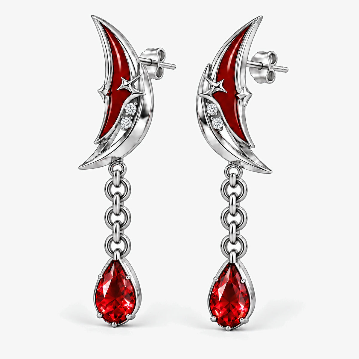 Arlecchino Earrings in silver, three-quarter view