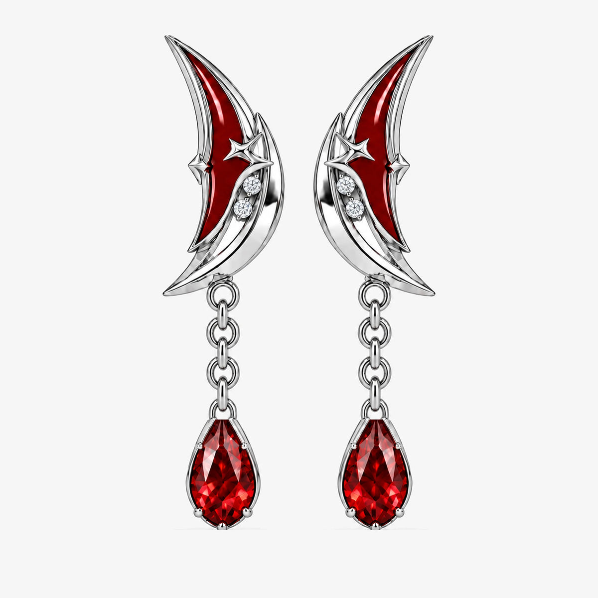 Arlecchino Earrings in silver, front view