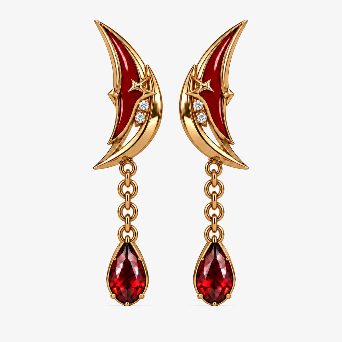 Arlecchino Earrings in gold, front view