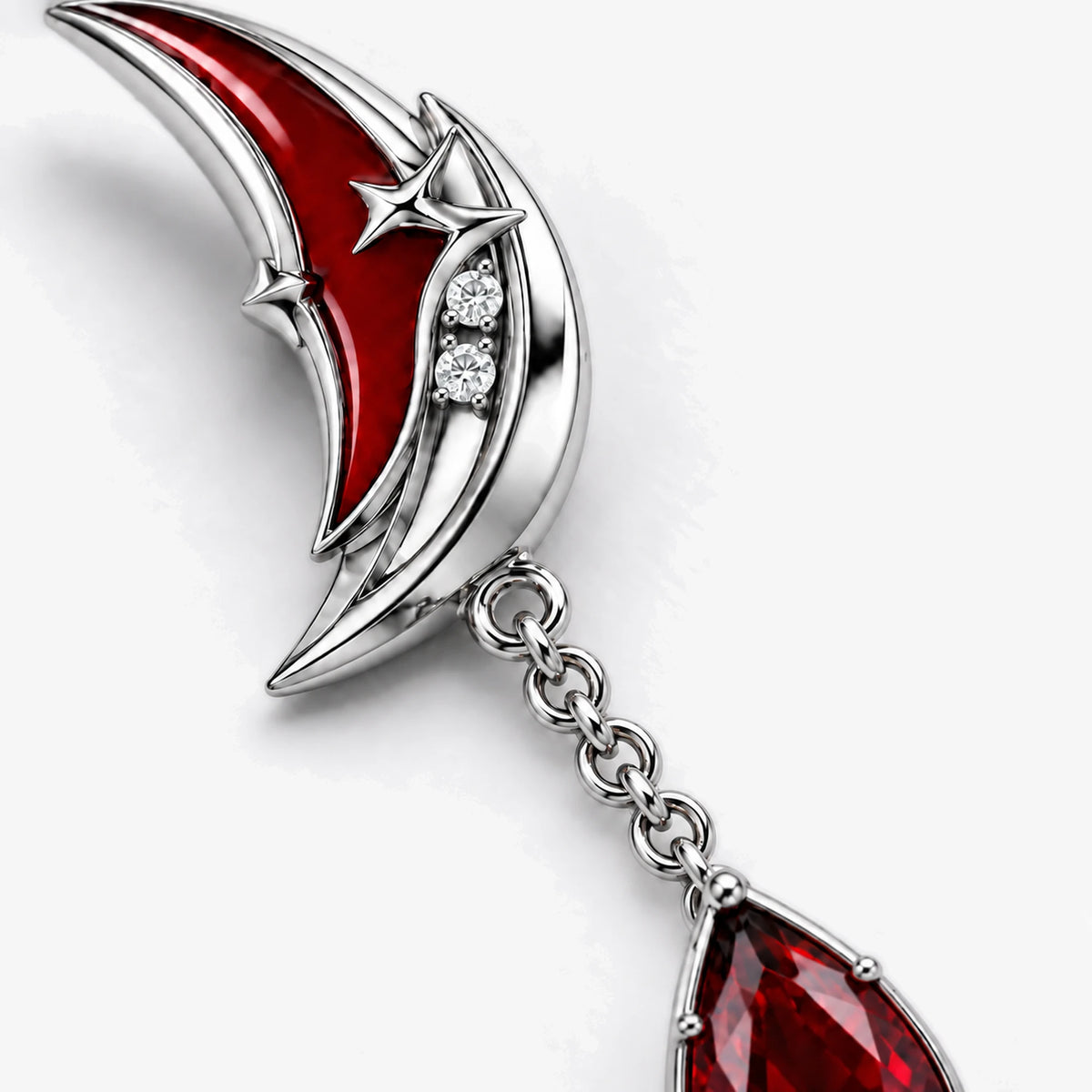 Arlecchino Earrings in silver, close-up detail