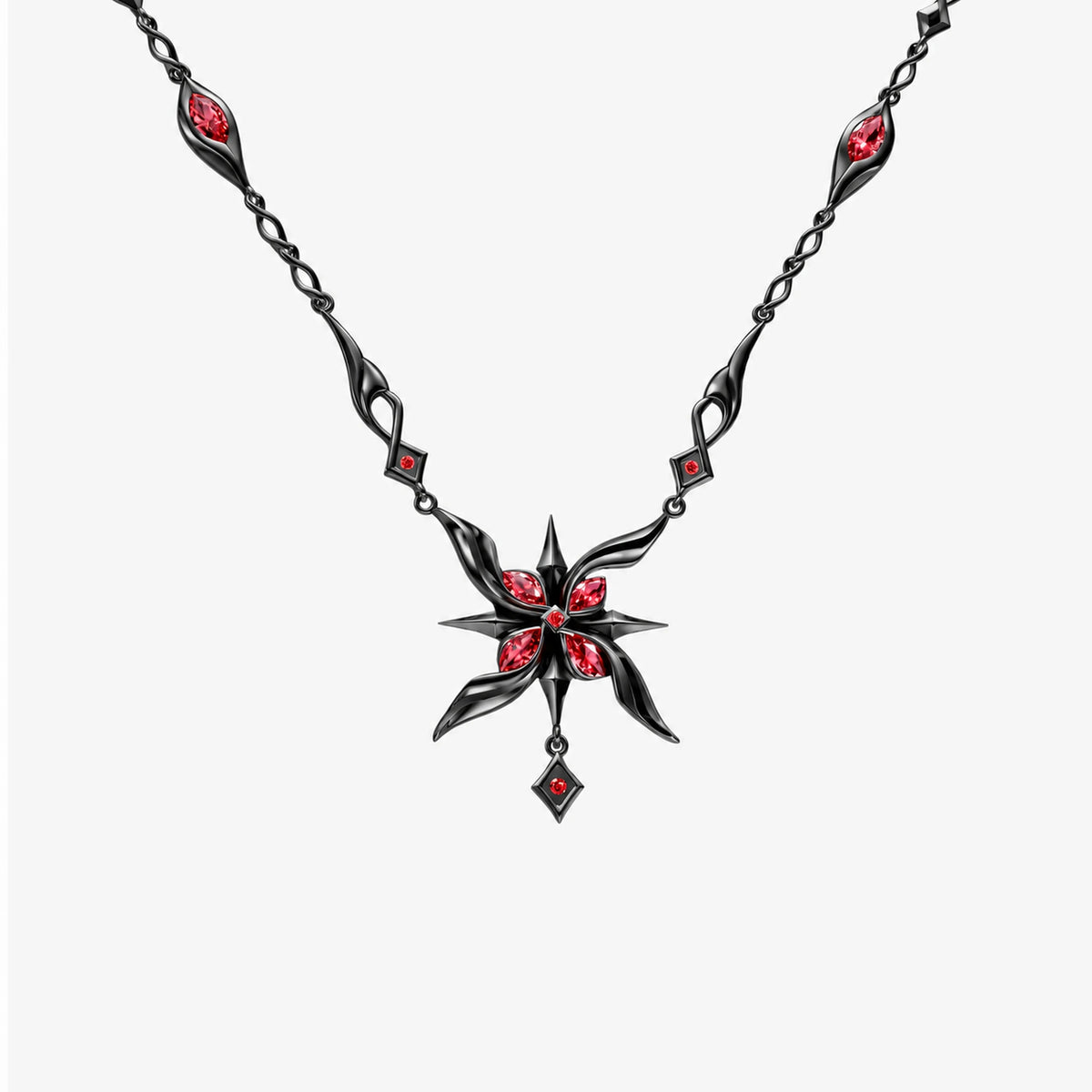 Arlecchino Necklace in Royal Black, front view