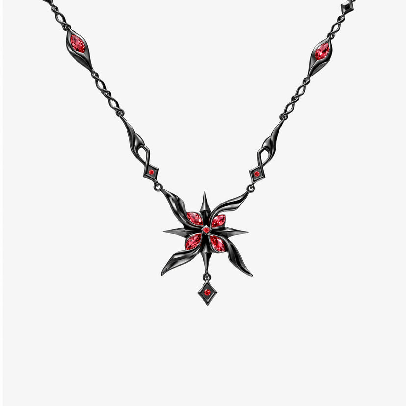 Arlecchino Necklace in Royal Black, front view