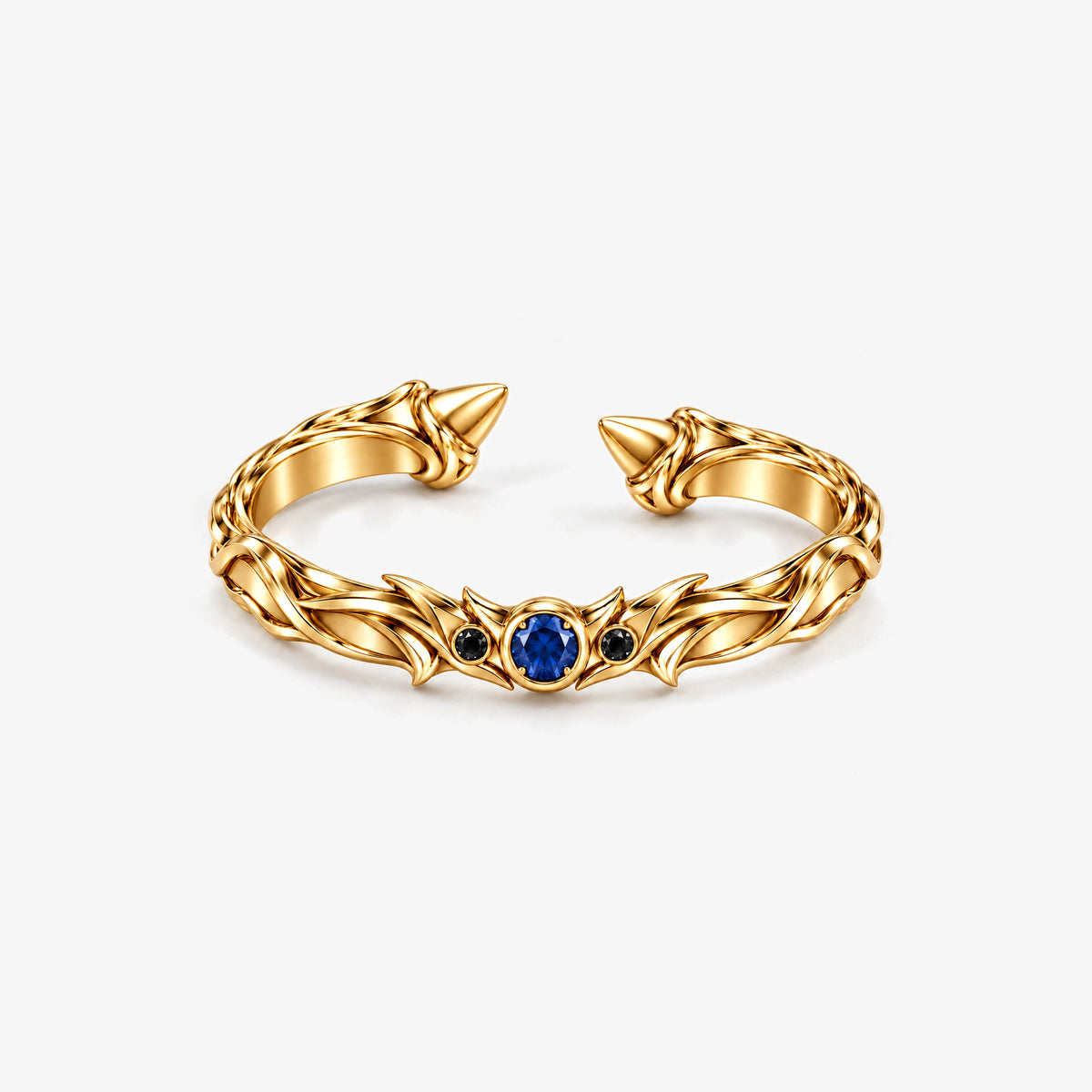 Aura Spike Cuff in gold, front view