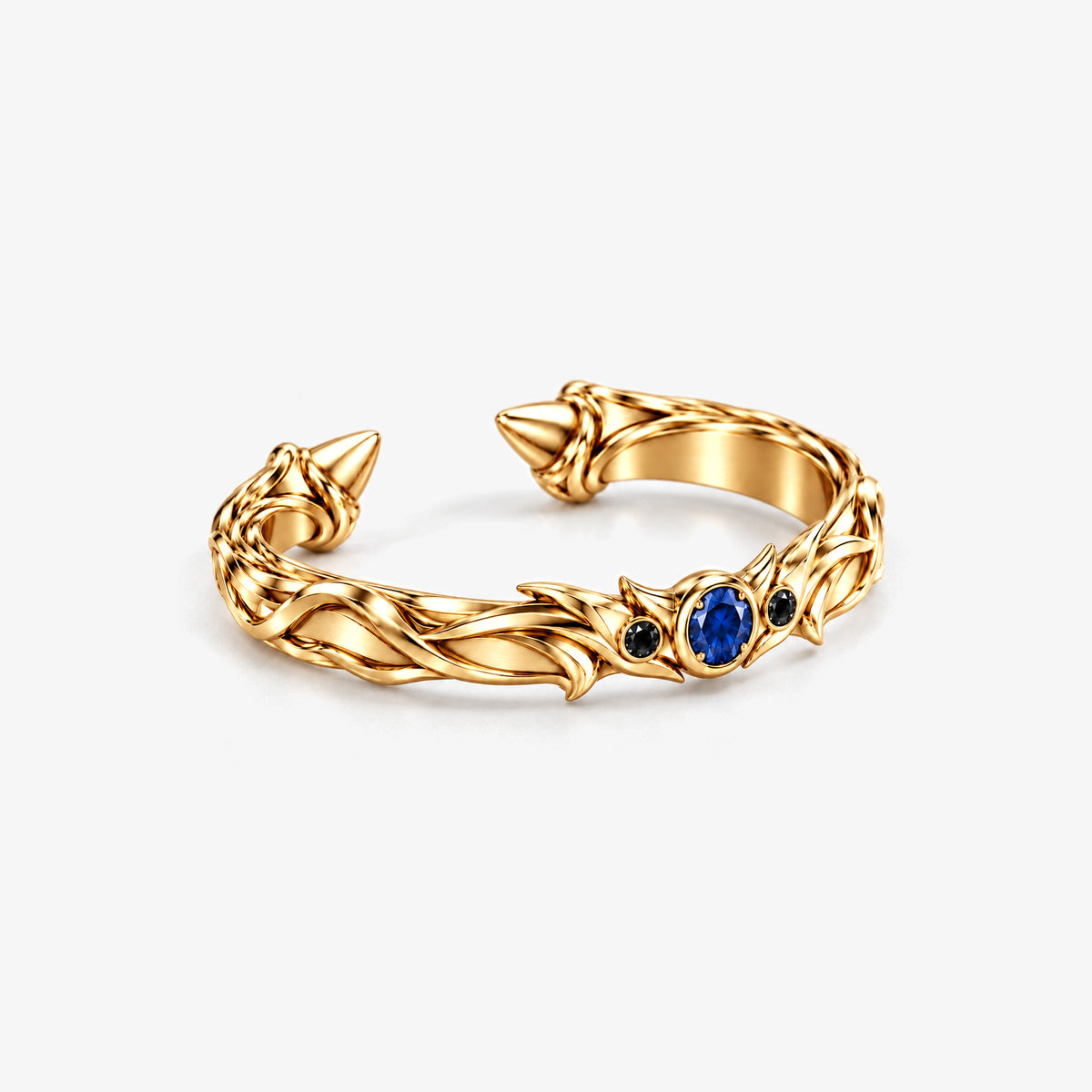 Aura Spike Cuff in gold, right side view