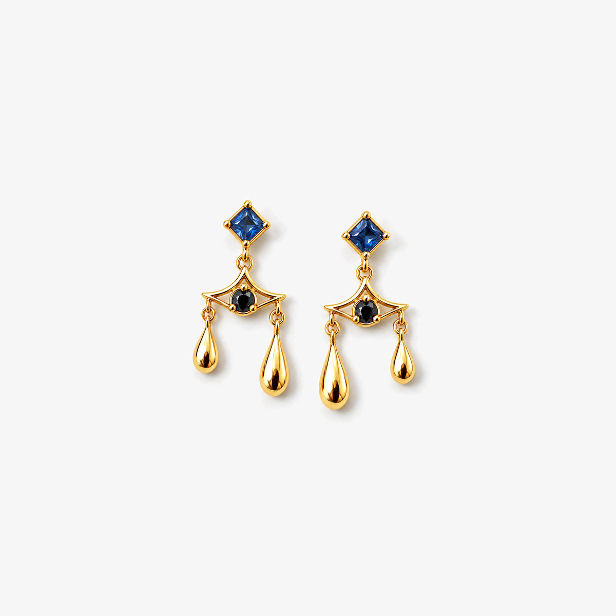 Aura Spike Earrings in gold, front view