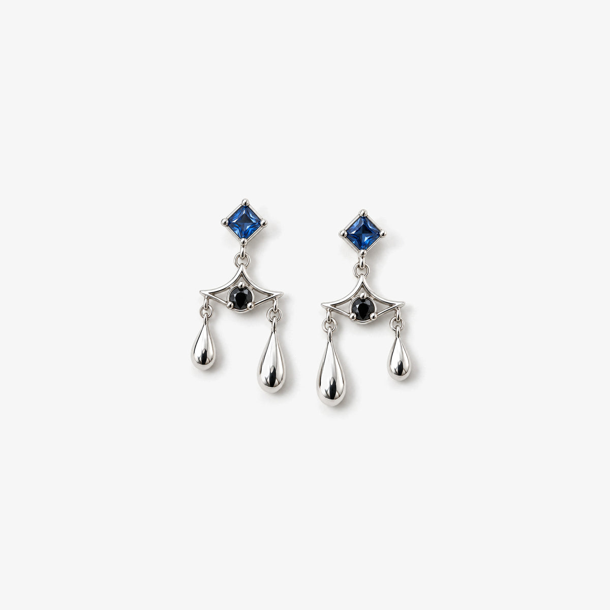 Aura Spike Earrings in silver, front view