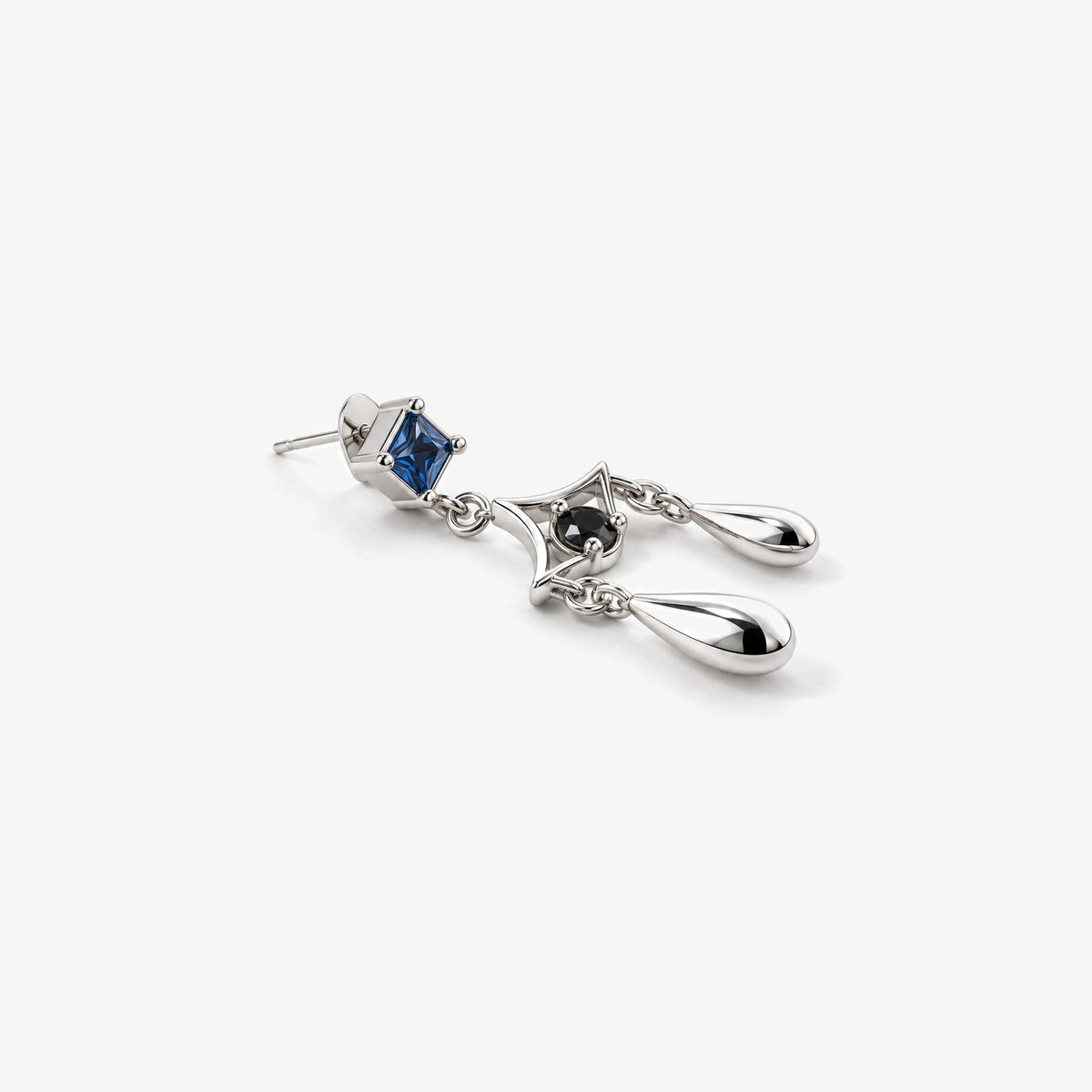 Aura Spike Earrings in silver, side view