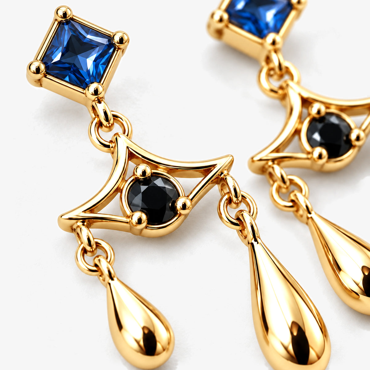 Aura Spike Earrings in gold, close-up