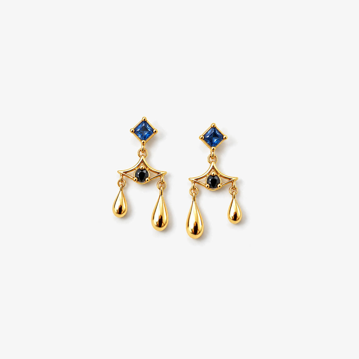 Aura Spike Earrings in gold, front view