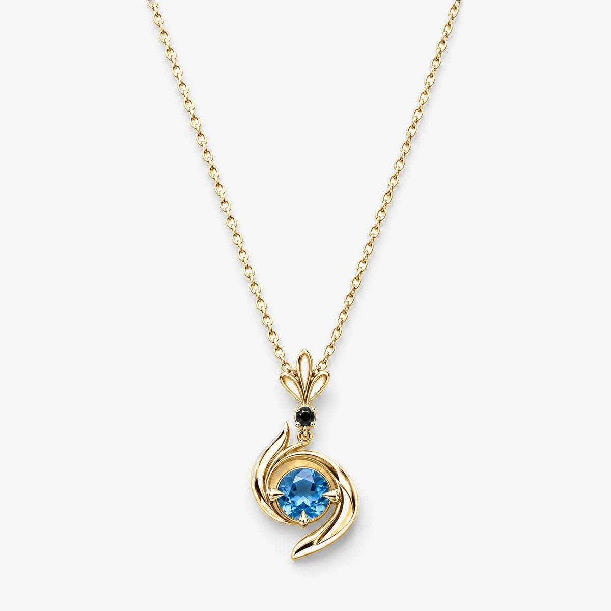Aura Spike Necklace in gold, front view