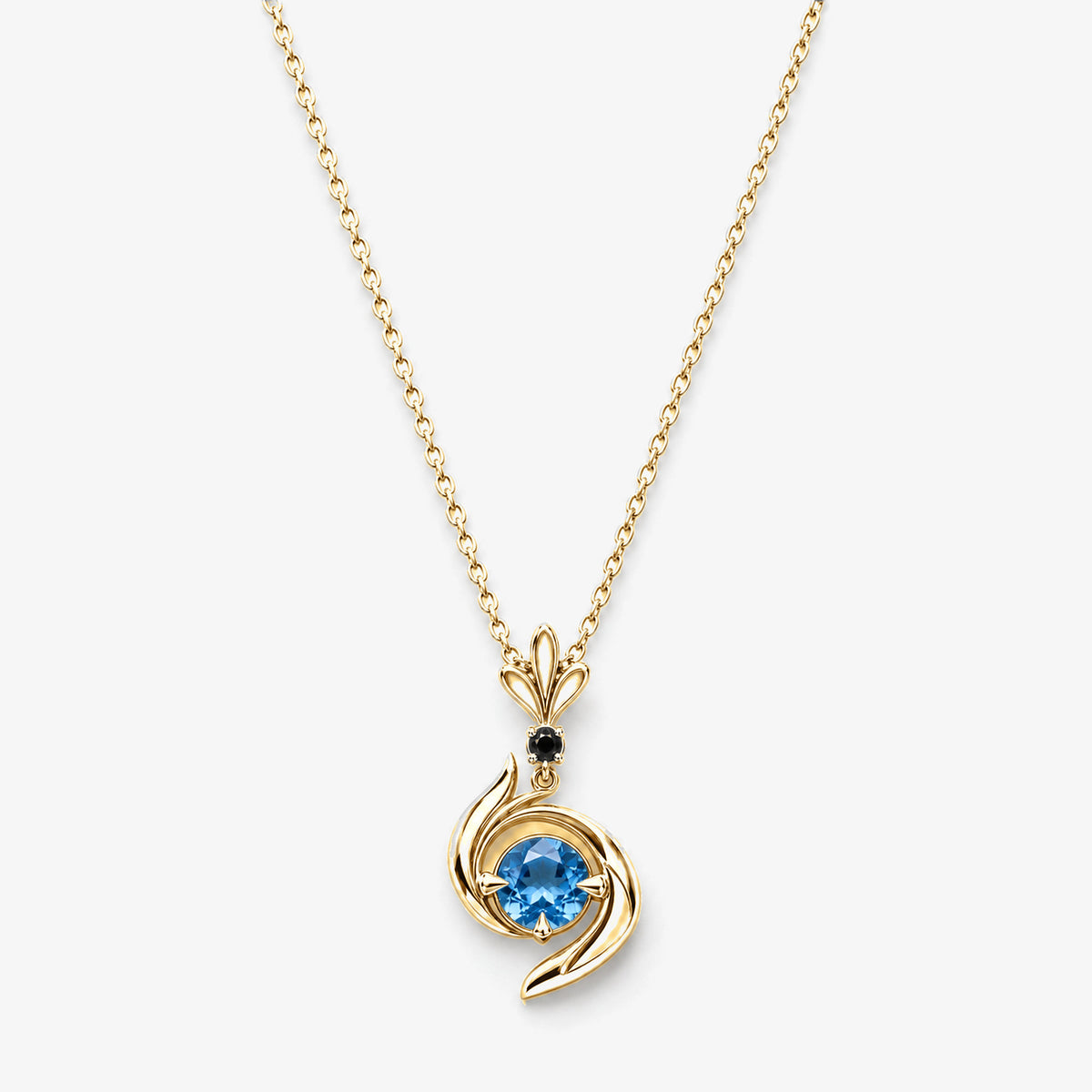 Aura Spike Necklace in gold, front view