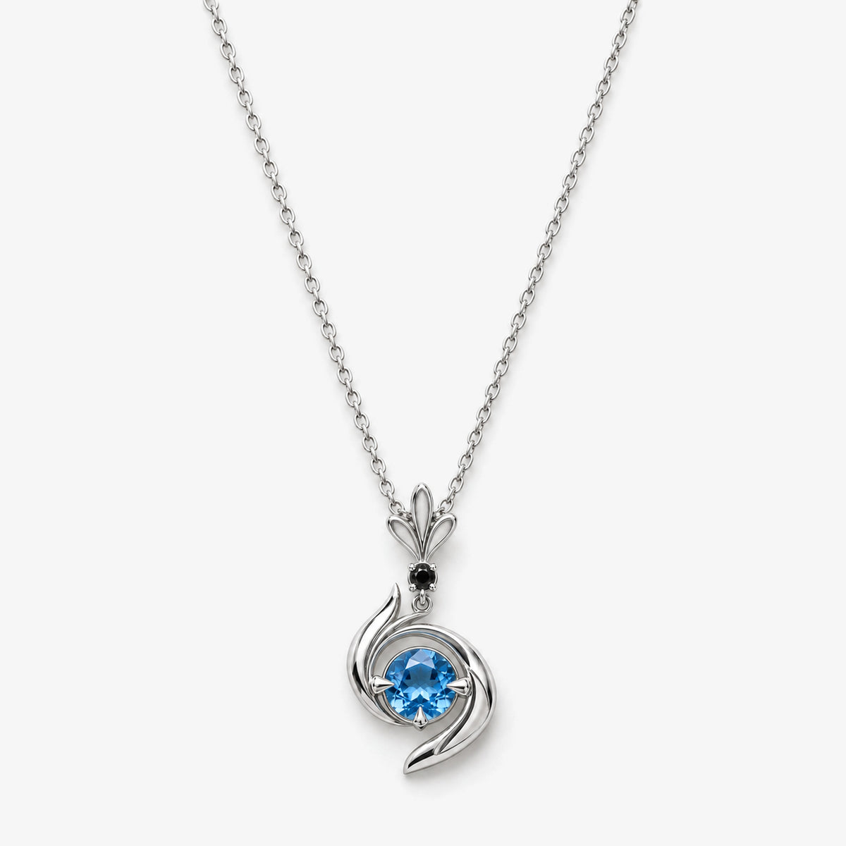 Aura Spike Necklace in silver, front view