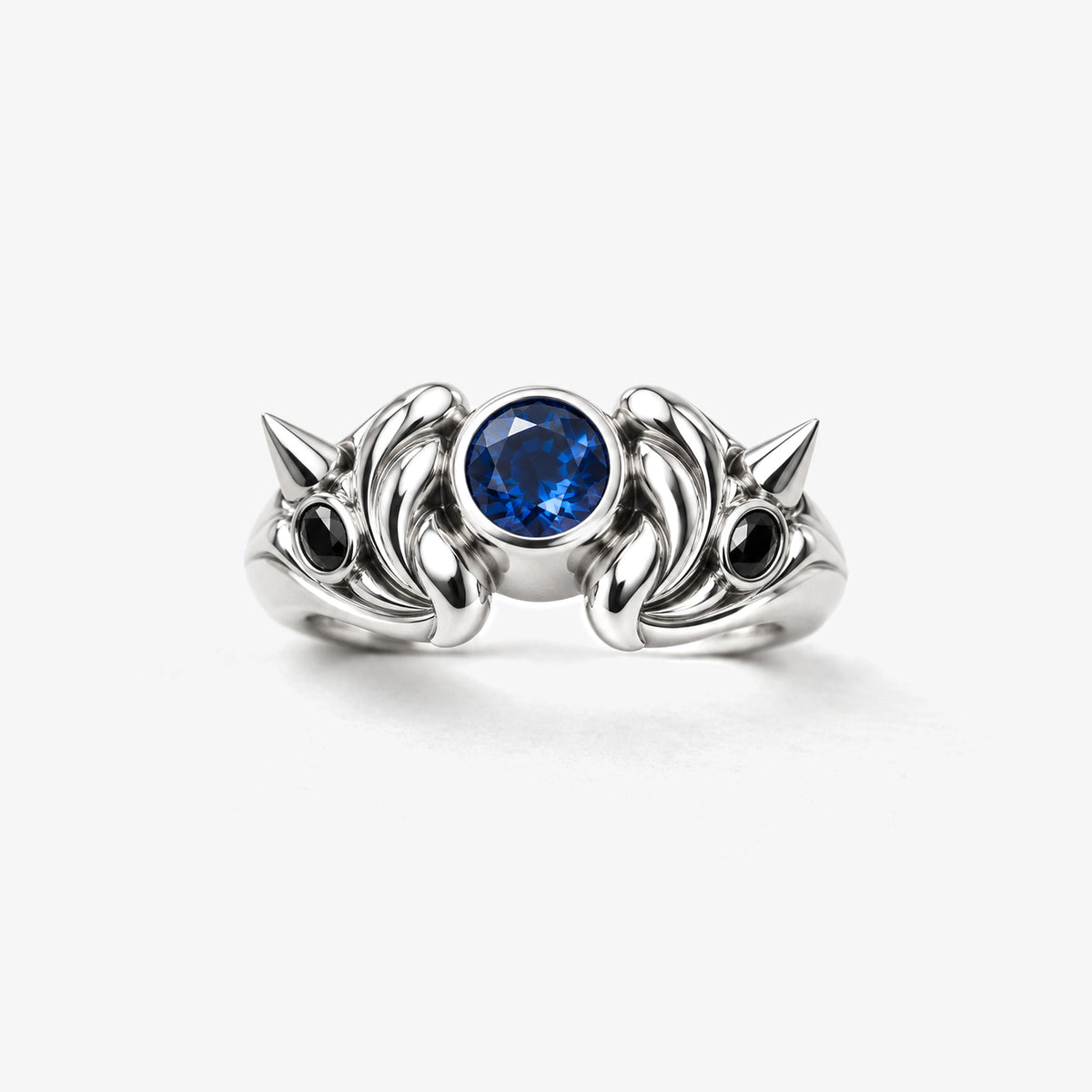 Aura Spike Ring in silver, front view