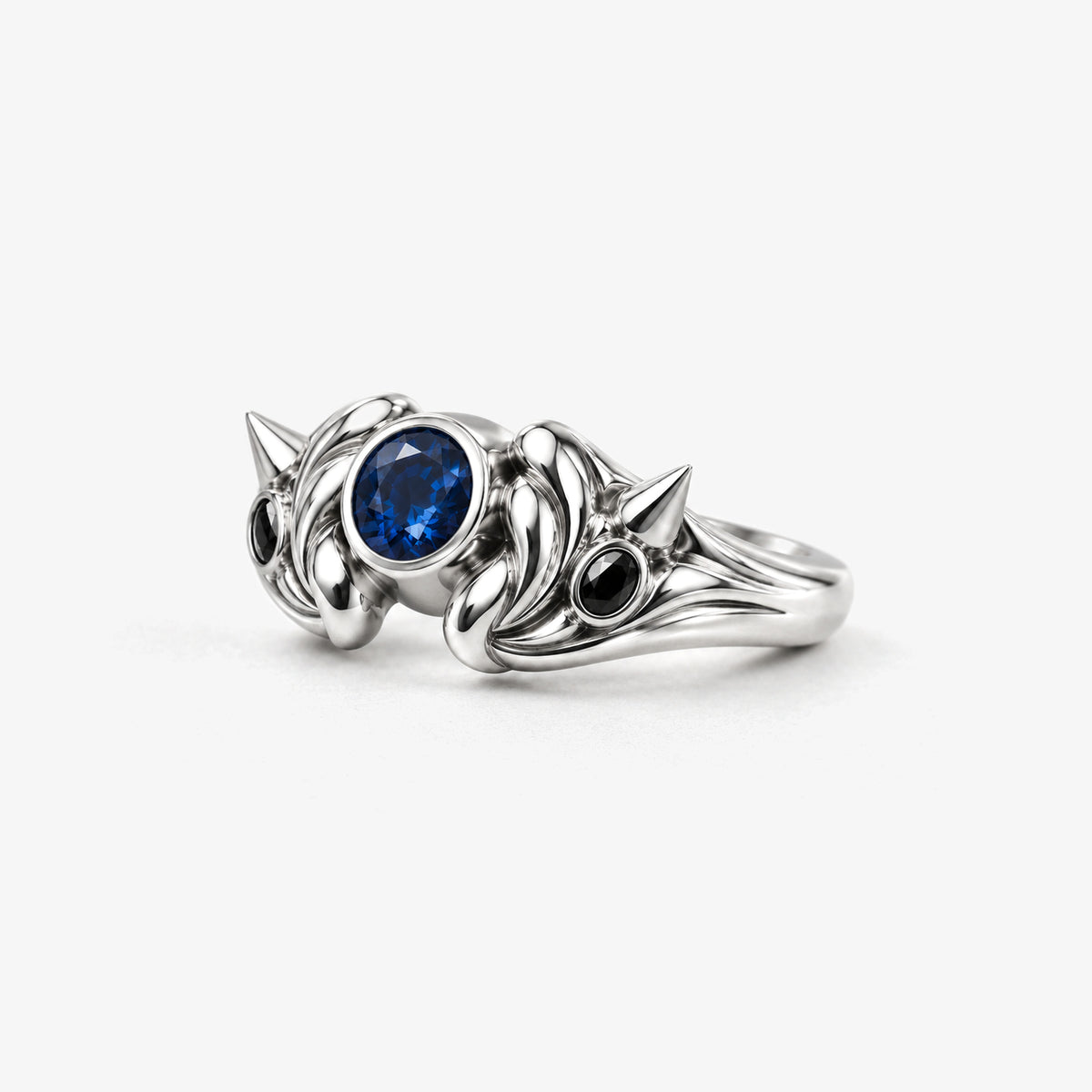 Aura Spike Ring in silver, right side view