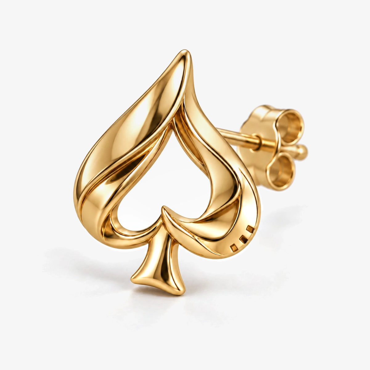 Aventurine Silent Tell Earring in gold, side view