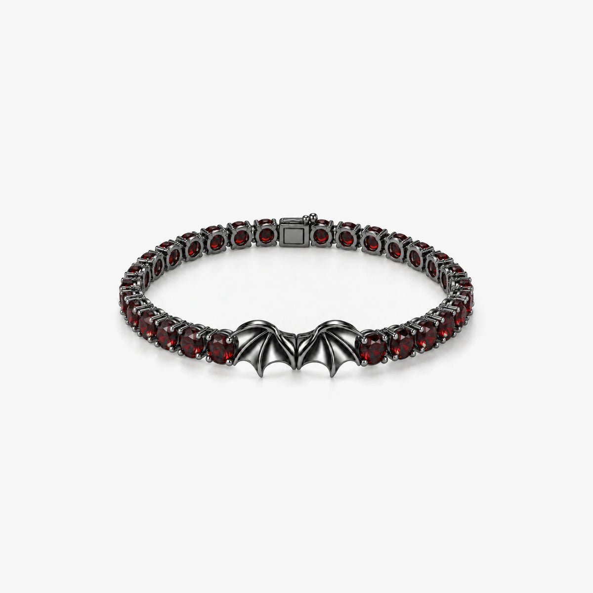 Crimson Wing Tennis Bracelet in Royal Black, front view