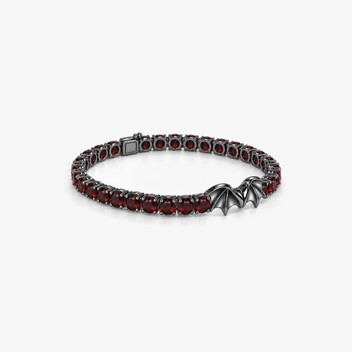 Crimson Wing Tennis Bracelet in Royal Black, right side view