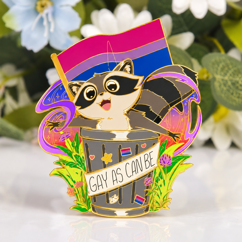 Bisexual Pride Raccoon Enamel Pin