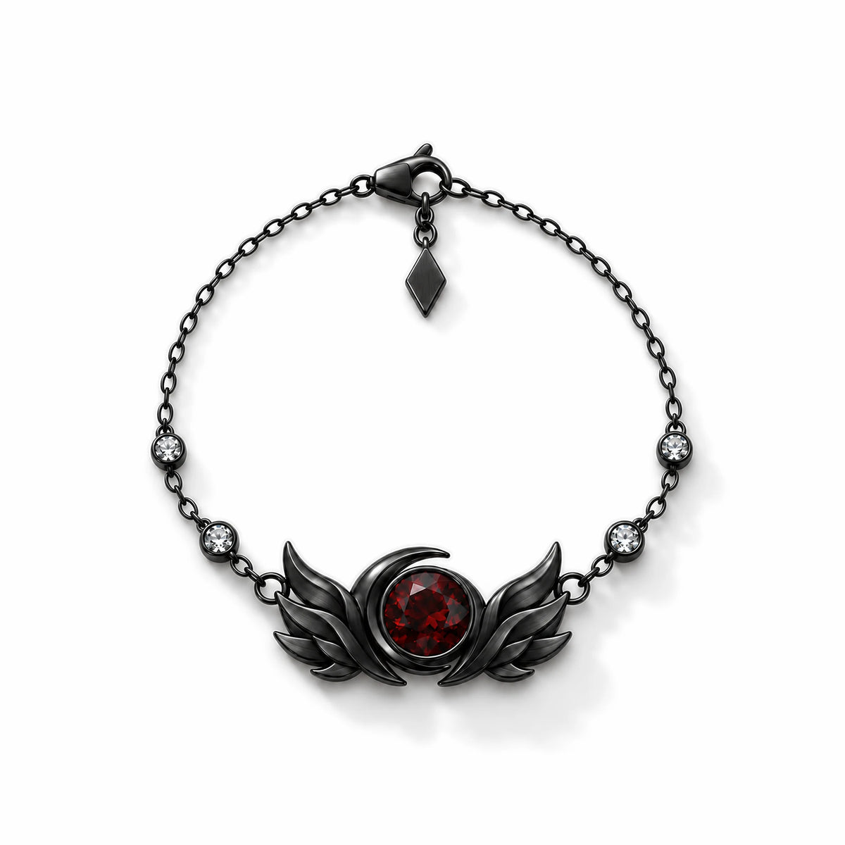 Black Swan Bracelet in Royal Black, front view