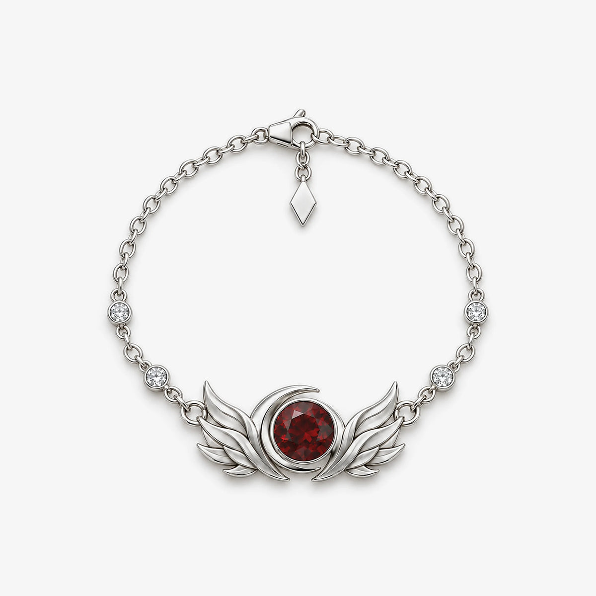 Black Swan Bracelet in silver, front view