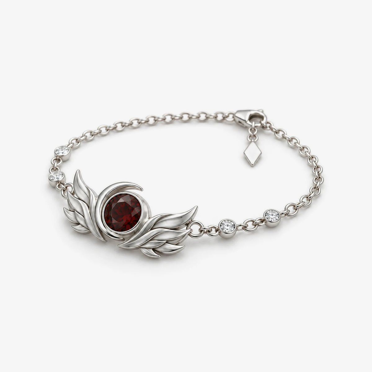 Black Swan Bracelet in silver, left side view