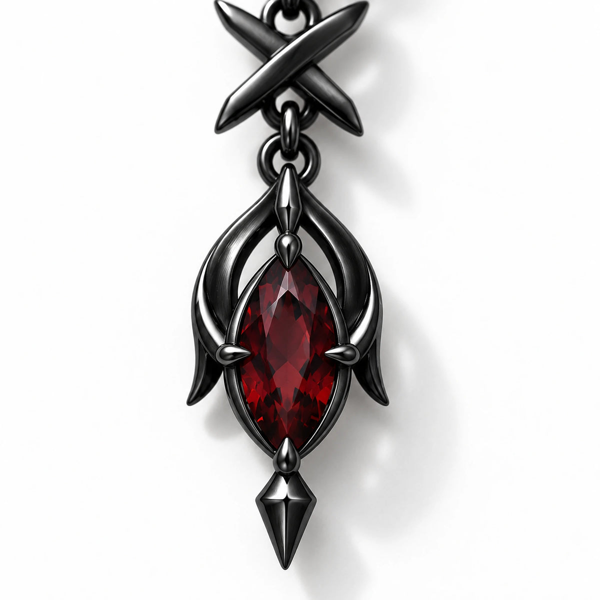 Black Swan Earrings in Royal Black, close-up