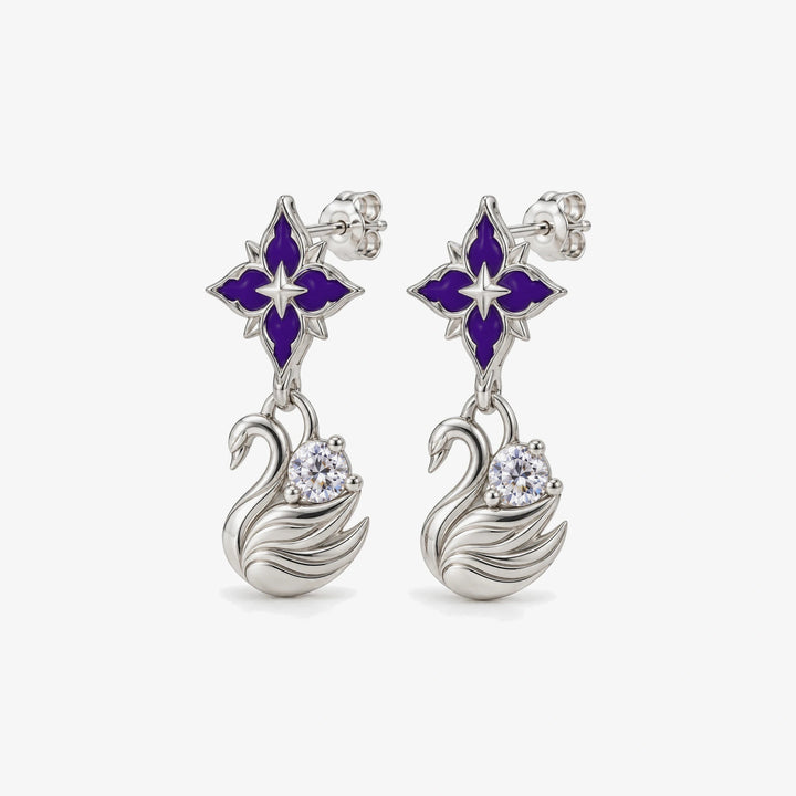 Black Swan Violet Star Earrings