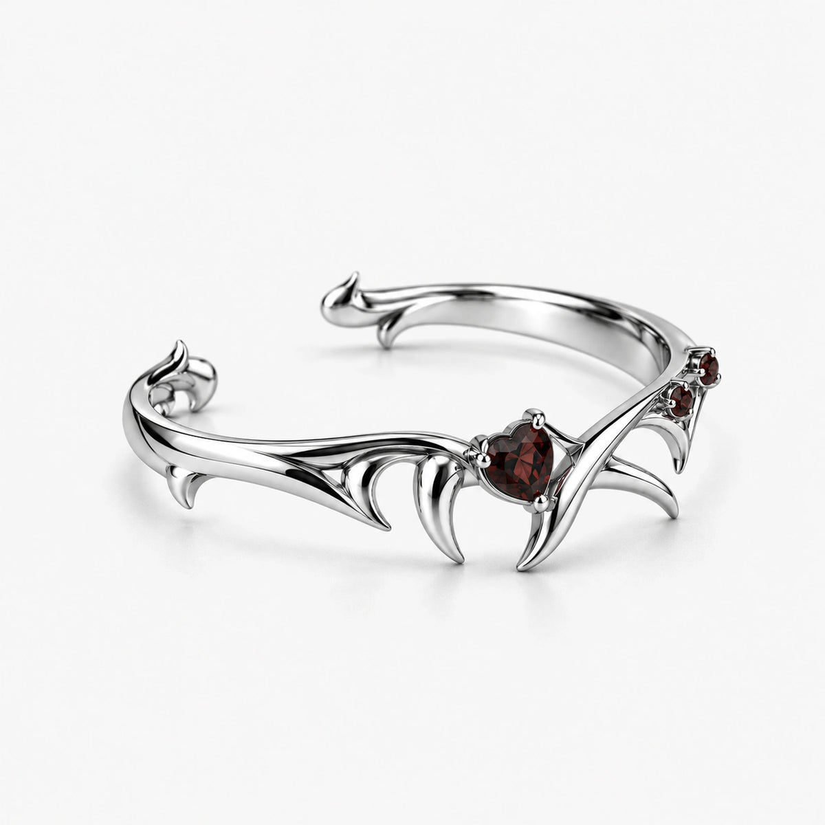 Blood Bond Cuff in silver, left side view