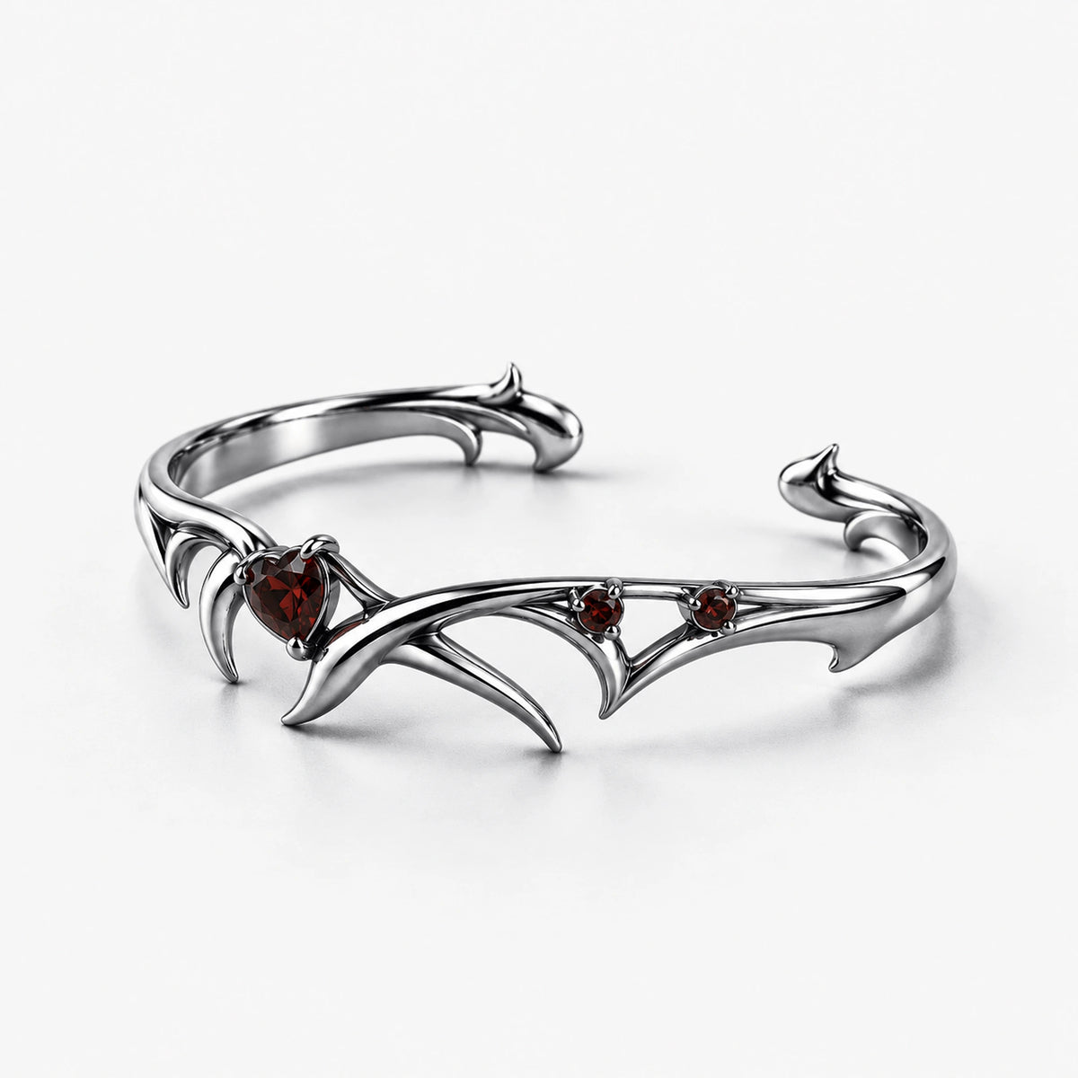 Blood Bond Cuff in silver, right side view