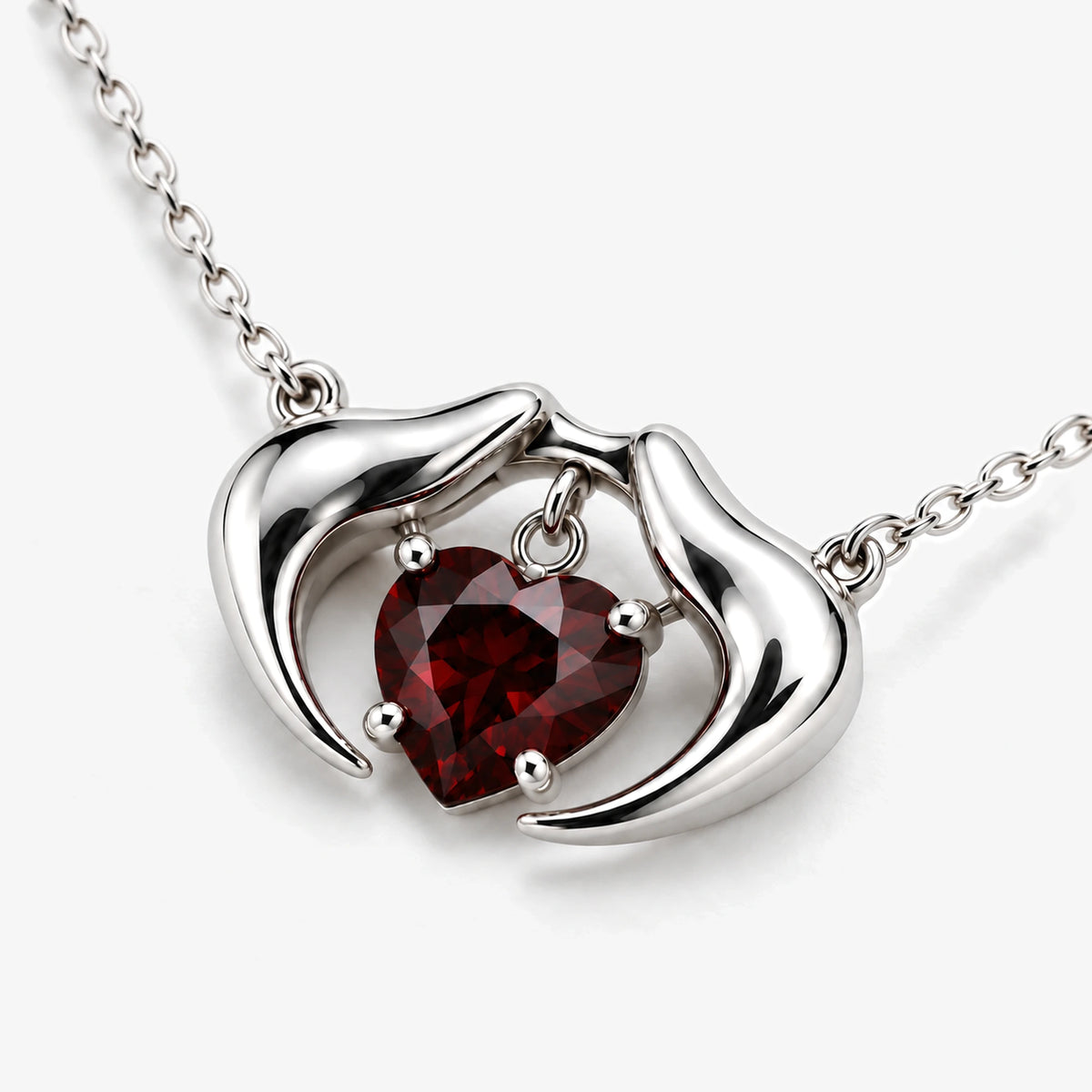 Blood Bond Pendant Necklace in Silver, three-quarter view