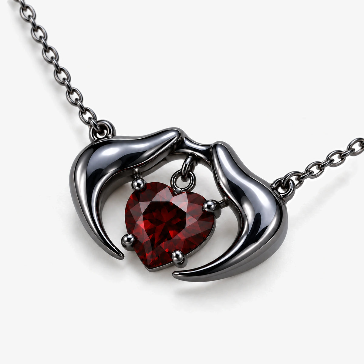 Blood Bond Pendant Necklace in Royal Black, three-quarter view